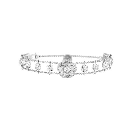 Bouton de Camélia Bracelet White Gold 